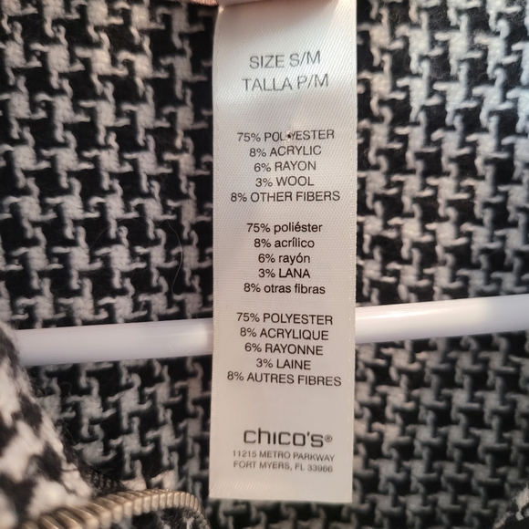 Chico's Black and White Houndstooth Poncho Size S/M - Picture 7 of 8